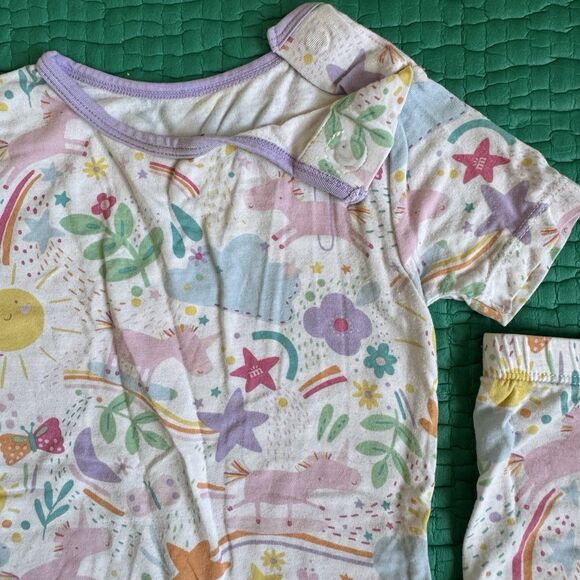 MAGNETIC ME Modal Magnetic Toddler Pajama Set Unicorns Rainbow Sunshine Girls 2T - Picture 5 of 13